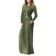 thumbnail image 3 of HAOMEILI Women Long Sleeve Loose Plain Maxi Dresses Casual Long Dresses with Pockets, 3 of 7