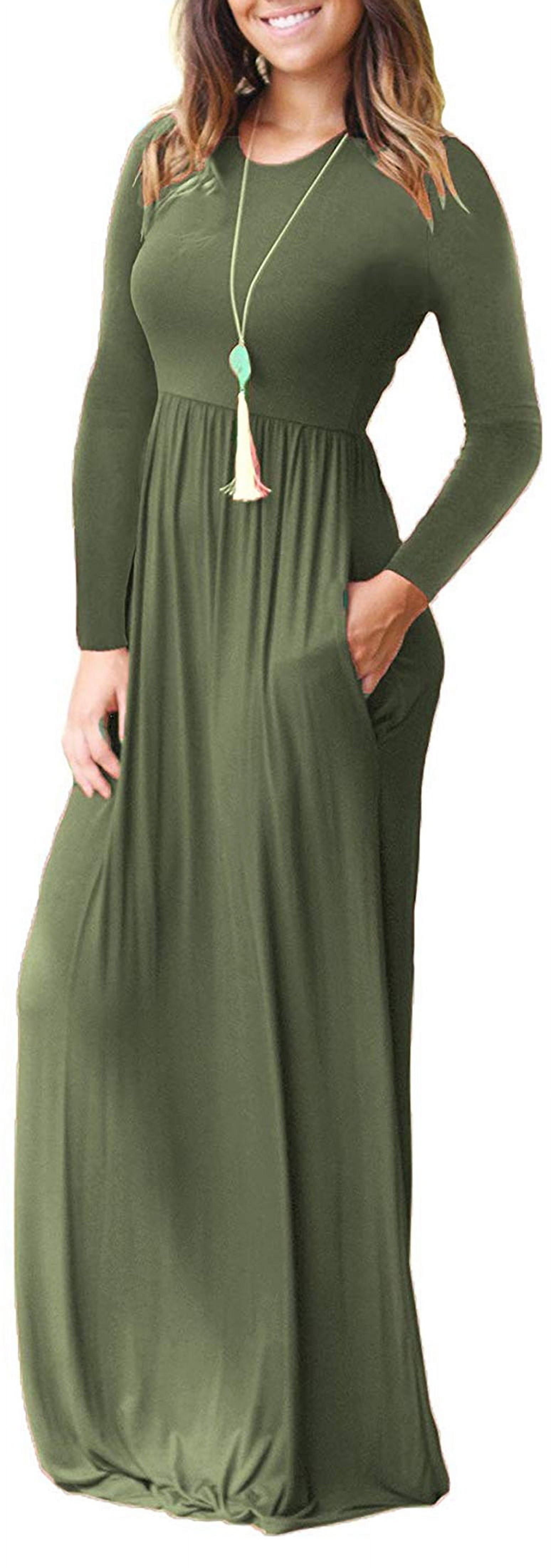 HAOMEILI Women's Long Sleeve Maxi Dress with Pockets photo 2