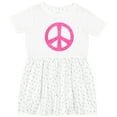 thumbnail image 3 of Inktastic Peace Sign Pink Retro Girls Toddler Dress, 3 of 5