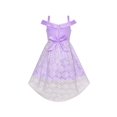 thumbnail image 3 of Girls Dress Purple Off Shoulder Hi-low Skirt Bridesmaid 7 Years, 3 of 6