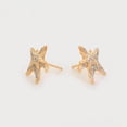 thumbnail image 4 of Aretes Broquel Dama Estrella de Mar C/ Swarovski Oro 18K Lam dorado Unitalla, 4 of 7
