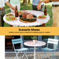 thumbnail image 6 of Elastic Fitted Round Tablecloth, Pink Floral Art Waterproof Stretch Table Cover for 45"-54" Tables, Watercolor Botanical Spring Flowers Washable Outdoor Tablecloths for Patio, Picnic, Camping, 6 of 9