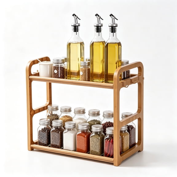 Kitchen Cabinet Organizer – 2 Tier Corner Shelf for Countertop, Plate and Dish Storage Rack, Space-Saving Organizer for Kitchen