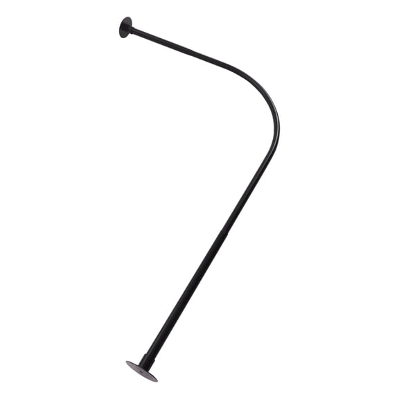 TFCFL Curved Shower Curtain Rods Stainless Steel L Shape Extendable Corner Shower Rails Black