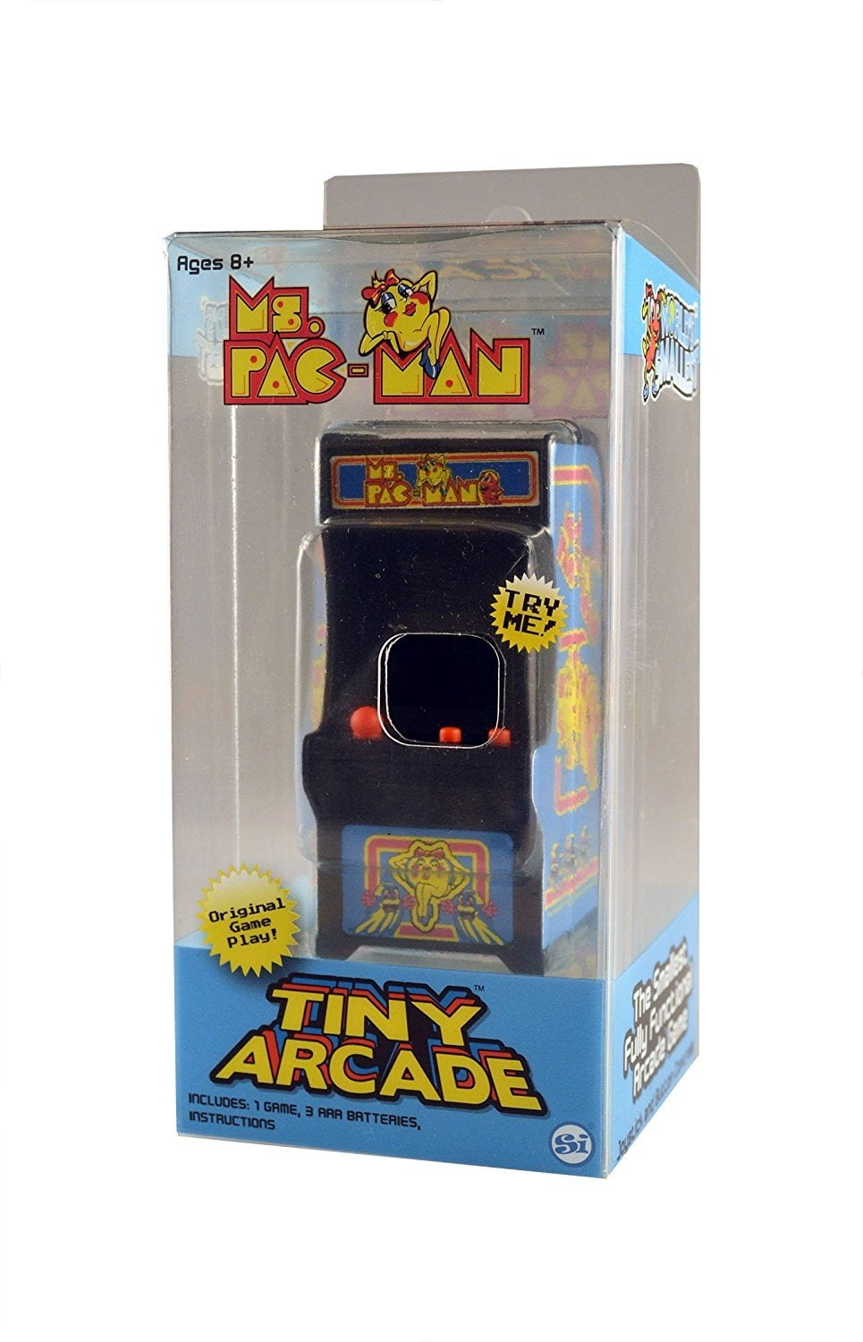 Tiny/Mini Arcade Ms Pac-Man Key Chain World's Smallest Arcade Game #375 Loc#P30A 