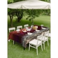 thumbnail image 4 of Outdoor Tablecloth with Umbrella Hole for Patio/Picnic/Party/Camping, Red Ocean Waves Waterproof Table Cloth Rectangle Table Cover Washable, Summer Beach Coastal Abstract (60"x 84"), 4 of 8