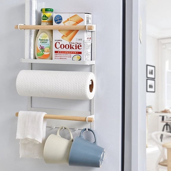 YQSDG Magnetic Spice Rack White Refrigerator Shelf 3 Count