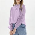 thumbnail image 4 of Shirt for Girls Crewneck T Shirt Long Sleeve Shirts for Boys Solid Color Tee Girls Shirts Size 8, 4 of 7