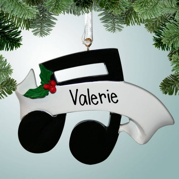 Personalized Note Banner with Holly Christmas Ornament - Music Class in School