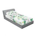 thumbnail image 3 of Ambesonne Green Fitted Sheet & Pillow Sham Set, Celtic Curved Lines Art, Queen, Green Pink, 3 of 3