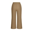 thumbnail image 7 of LNWUY Linen Pants for Women Summer Lounge Pants High Waisted Straight Leg Trouser with Pockets Beach Vacation Clothes Yellow XXL, 7 of 7