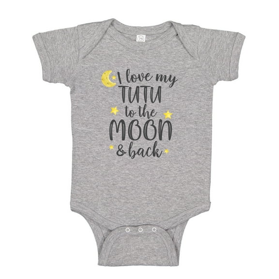 I Love My Tutu To The Moon And Back Baby Bodysuit One Piece NB Athletic Heather