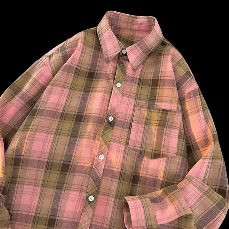 pink plaid dress shirt mens O'Connell's Short Sleeve Sport Shirt