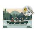 thumbnail image 4 of ZNDUO Placemats, 1 PCS Heat Resistant Stain Resistant Woven PVC Insulation Placemats, Durable Washable Elegant Table Mats for Dining-Forest Boating Campaign, 18"x12", 4 of 6