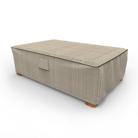 Budge Large Black Ivory Patio Ottoman/Table Cover, StormBlock™ Mojave