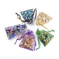 thumbnail image 3 of 500pcs Printed Organza Bags Gift Bags Rectangle Mixed Pattern Mixed color 9x7cm, 3 of 8