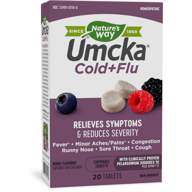 Nature's Way Umcka® Cold+Flu Multi-Action Non-Drowsy, Berry ...