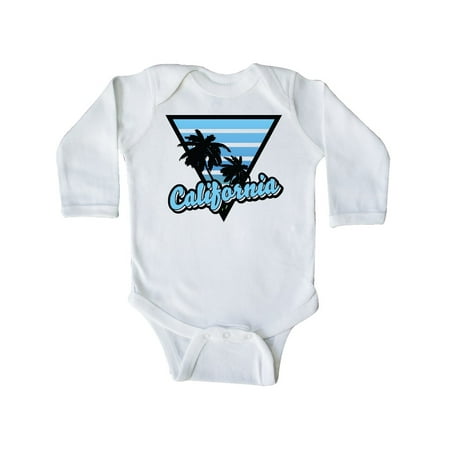 

Inktastic California with Triangle and Palm Trees in Blue Gift Baby Boy or Baby Girl Long Sleeve Bodysuit
