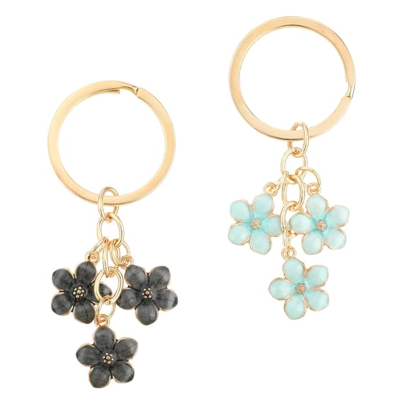 2pcs Cute Keychain Flower Gold Keychain Bag Charm Cute Car Accessories Keychain
