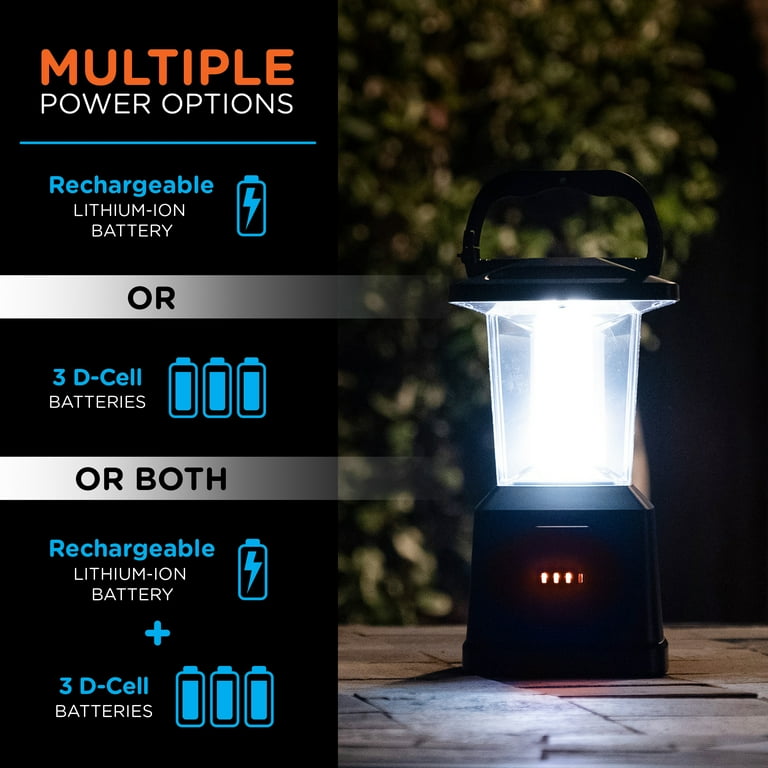 Enbrighten Dual Power Color Changing LED Rechargeable Lantern, USB Power Bank, 4400mAh, 650 Lumens, Dimmable, 425 Hours, Ideal for Camping, Outdoor