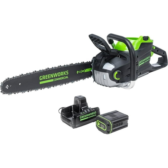 Greenworks Commercial 82V 20" 3.4kW Chainsaw with 4Ah Battery and Dual Port Charger (82CS34-4DP)