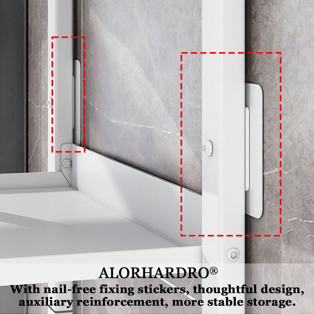 ALORHARDRO Over The Toilet Storage Rack, 3-Tier Metal Bathroom Organizer Stable Freestanding Toilet Rack Storage Shelves Space Saver, White