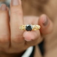 thumbnail image 4 of 1.25 CT Black Onyx and Diamond Milgrain Engagement Ring, 14K Yellow Gold, US 3.50, 4 of 8