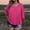 Hot Pink, variant on Womens Plus Size Basic Tops 3/4 Sleeve V Neck Button Down Henley Shirts Casual Summer Loose Tunics Tees