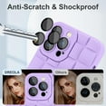thumbnail image 5 of Compatible with iPhone 13 Pro Max Case with Camera Lens Protector, Cute 3D Plaid Design iPhone 13 Pro Max Phone Case for Women Girls, Soft TPU Shockproof Protective Cover 13 Pro Max Purple, 5 of 12