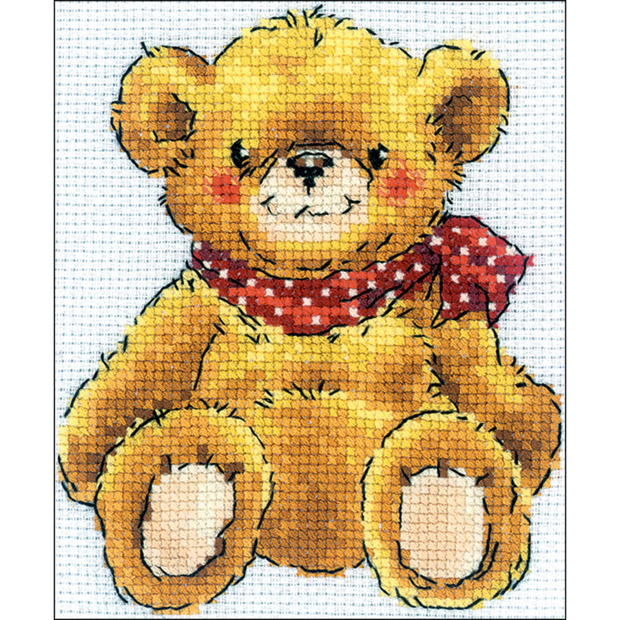 Teddy-Bear Counted Cross Stitch Kit-4