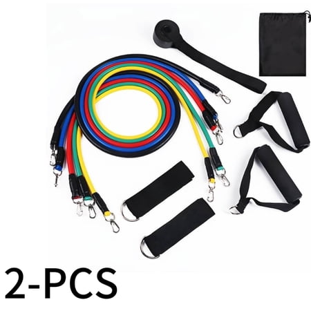 2-Pack 11-Piece Resistance Bands Set. Anti-Snap Workout Tubes for Home Gym Fitness