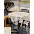 thumbnail image 5 of Outdoor Tablecloth with Umbrella Hole for Patio/Picnic/Party/Camping, Rustic Coastal Waterproof Table Cloth Square Cover Washable, Sea Nautical Summer Beach Starfish Coral (60"x 60"), 5 of 8