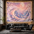 thumbnail image 6 of Nocturnal Swirling Circular with Pond Main Consists Fish, Mystical Fantasy for Space Lovers, Galaxy Room Decor, Mother'S Day Gift, Tapestry Wall Hanging for Bedroom and Dorm, 6 of 7
