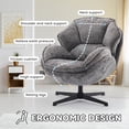 thumbnail image 6 of Gray Accent Chair, Swivel Accent Chair for Living Room,Upholstered Armchair with Metal Legs, Swivel Sofa Chair, Wide Leisure Chair, 6 of 8