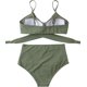 thumbnail image 3 of Traje de baño de cintura alta dividido para mujer, bikini sexy, traje de baño con push-up, conjunto de bikini con vendaje y parte superior de tubo, 3 of 8