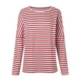 thumbnail image 5 of Tops for Women Trendy Womens Dressy T Shirts Shirt Dinner Womens Western Shirts Band T Blank Shirt Fashion Tees for Women Long Sleeve Tall Plain Night plus Size V Neck Thermal Sports Red XL, 5 of 9