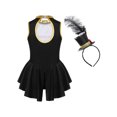 thumbnail image 2 of Yruioon Kids Girls Ringmaster Circus Halloween Cosplay Party Costume Dance Leotard with Mini Top Hat Black 6, 2 of 7