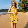 thumbnail image 3 of Fotbe Cute Bee Butterfly Yelllow Vestido de Verano sin Mangas para Mujer – Vestido Midi Línea A, Estilo Camiseta Floral, Vestido Playero Casual y Fluido, 3 of 7