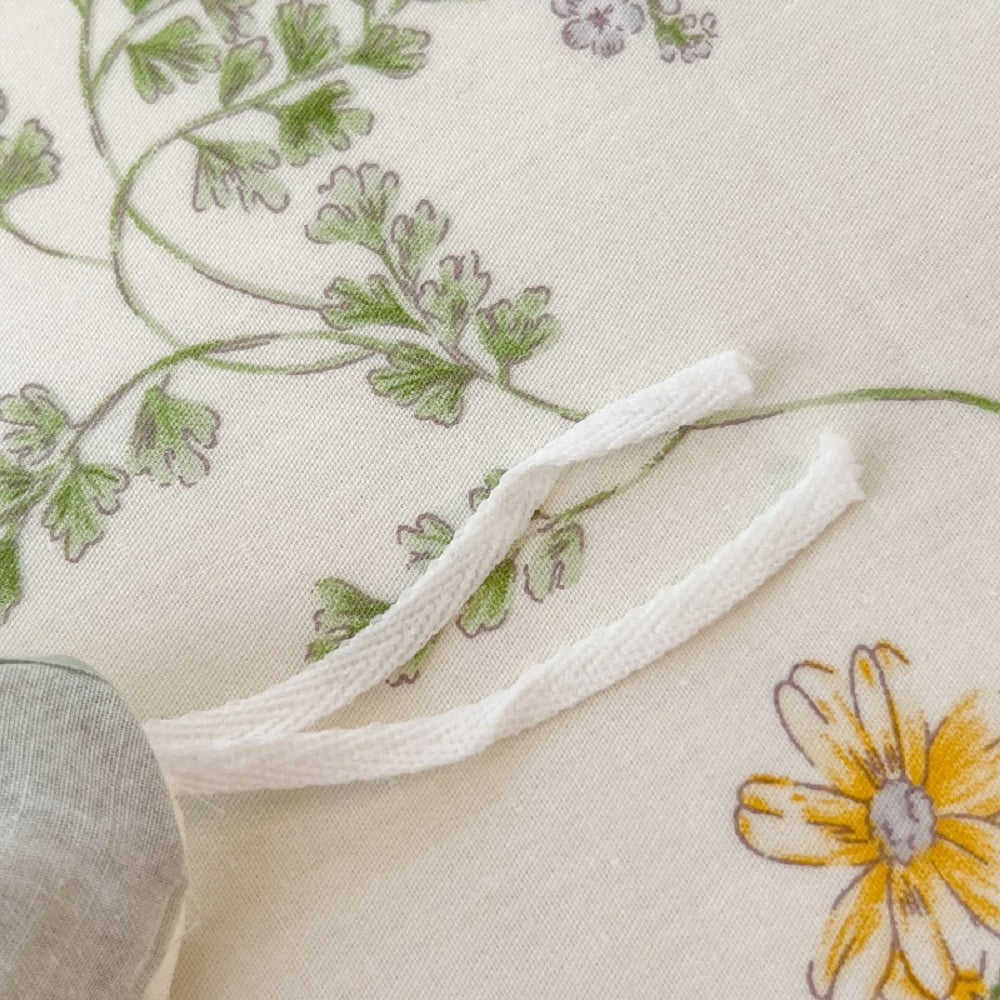 Floral Duvet Cover Twin Size 100% Cotton Reversible Green Botanical Leaf Printd on White Comforter Cover 3 Pieces Soft Breathable Spring Cottagecore Bedding Set with Zipper Closure