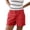 Red #042, variant on Bermuda Shorts for Women Summer Cargo Shorts Mid Rise Mini Length with Pockets and Belt Loops Hiking Travel Clothes, S