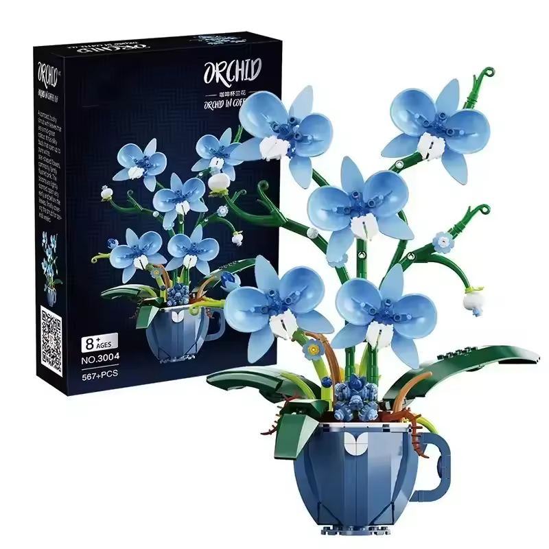 Honchoes Flower Building Set Compatible with Lego Orchid Bonsai for Adults Women 567 Pcs