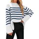 thumbnail image 1 of Gibobby SuéTer Para Mujeres Suéter holgado a de tamaño con mangas acampanadas para mujer para otoño e invierno(Azul,M), 1 of 3