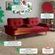thumbnail image 3 of Sofá Cama De Lino Rojo Modelo Hendrix Makora Con Portavasos, 3 of 9