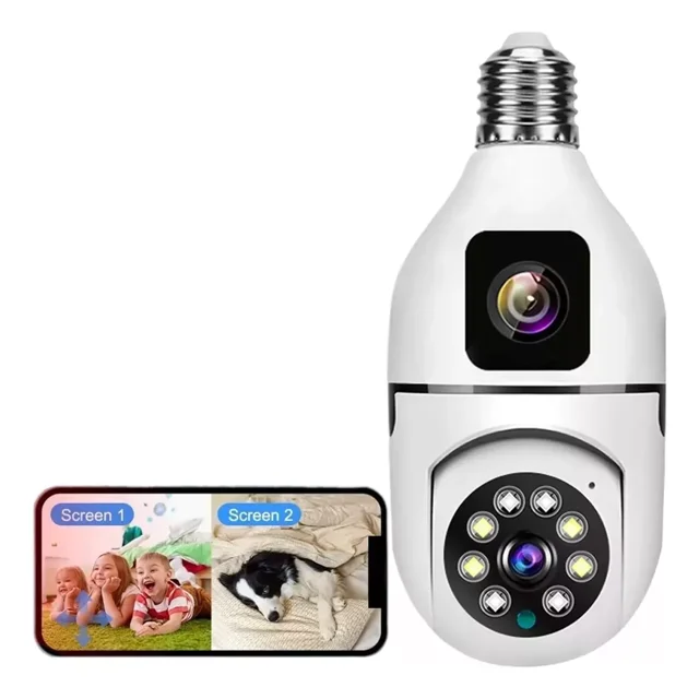 Cámara De Seguridad Wifi De 360° Visión Nocturna Doble Lente