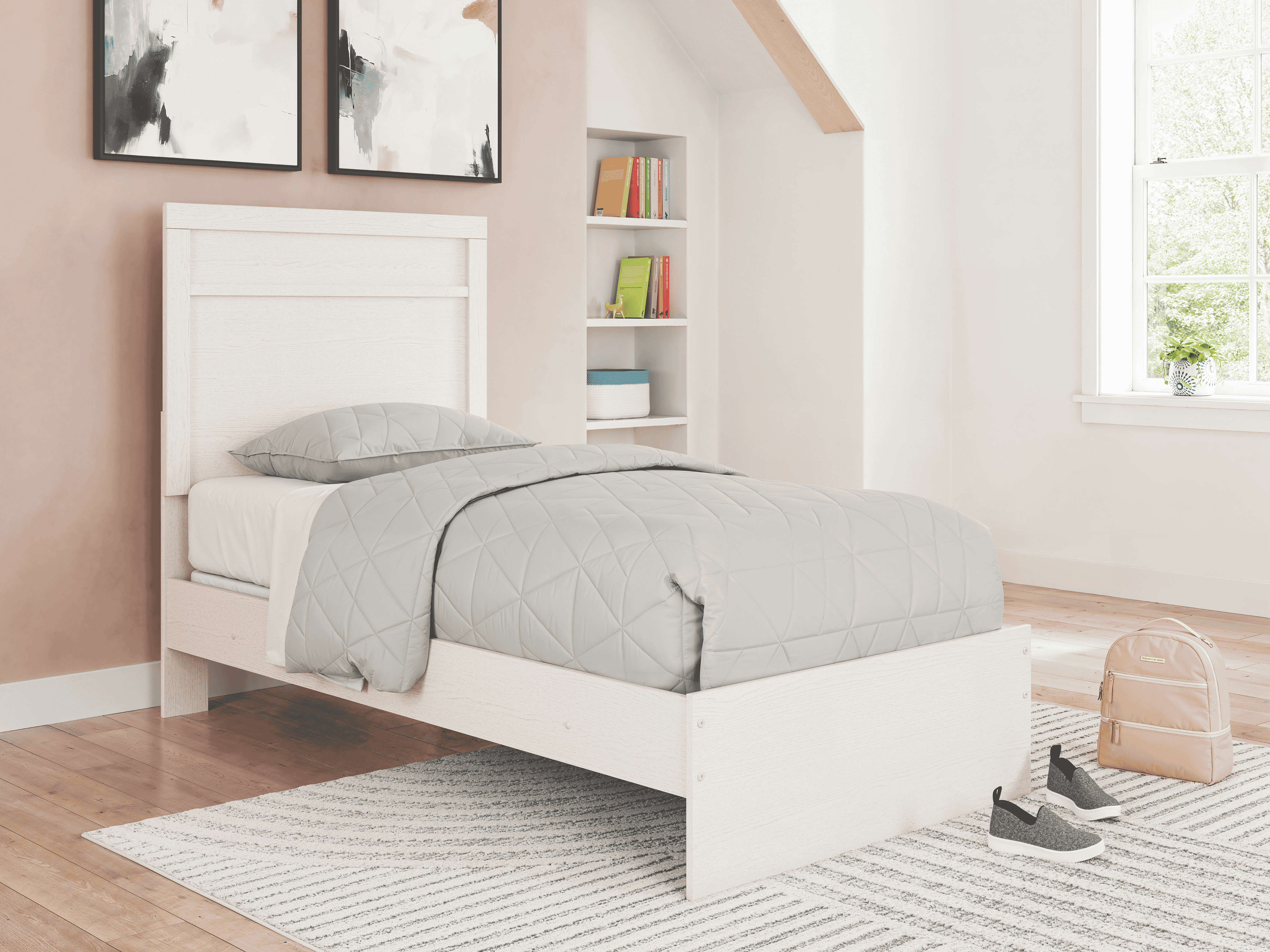 Signature Design by Ashley Stelsie Kids Twin Panel Bed, White