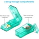thumbnail image 2 of Cortador de pastillas, divisor de pastillas con cuchilla y compartimento para pastillas pequeñas o grandes. Corta pastillas y tabletas en mitades o cuartos (verde)., 2 of 5
