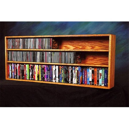 Solid Oak Wall Or Shelf Mount For Cd And Dvd Vhs Tape Book Cabinet