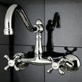 thumbnail image 3 of Kingston Brass KS3221AX Vintage 6" Adjustable Center Wall Mount Kitchen Faucet, Polished Chrome, 3 of 5