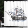 thumbnail image 4 of Ambesonne Ocean Shower Curtain, Columbus Ship Sailing, 69"Wx70"L, Multicolor, 4 of 5