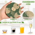 thumbnail image 2 of Yayeee 6 PCS Drink Coasters with Holder Set Woven Absorbent Round Tabletop Hot Pad, Beige Abstract, 2 of 7